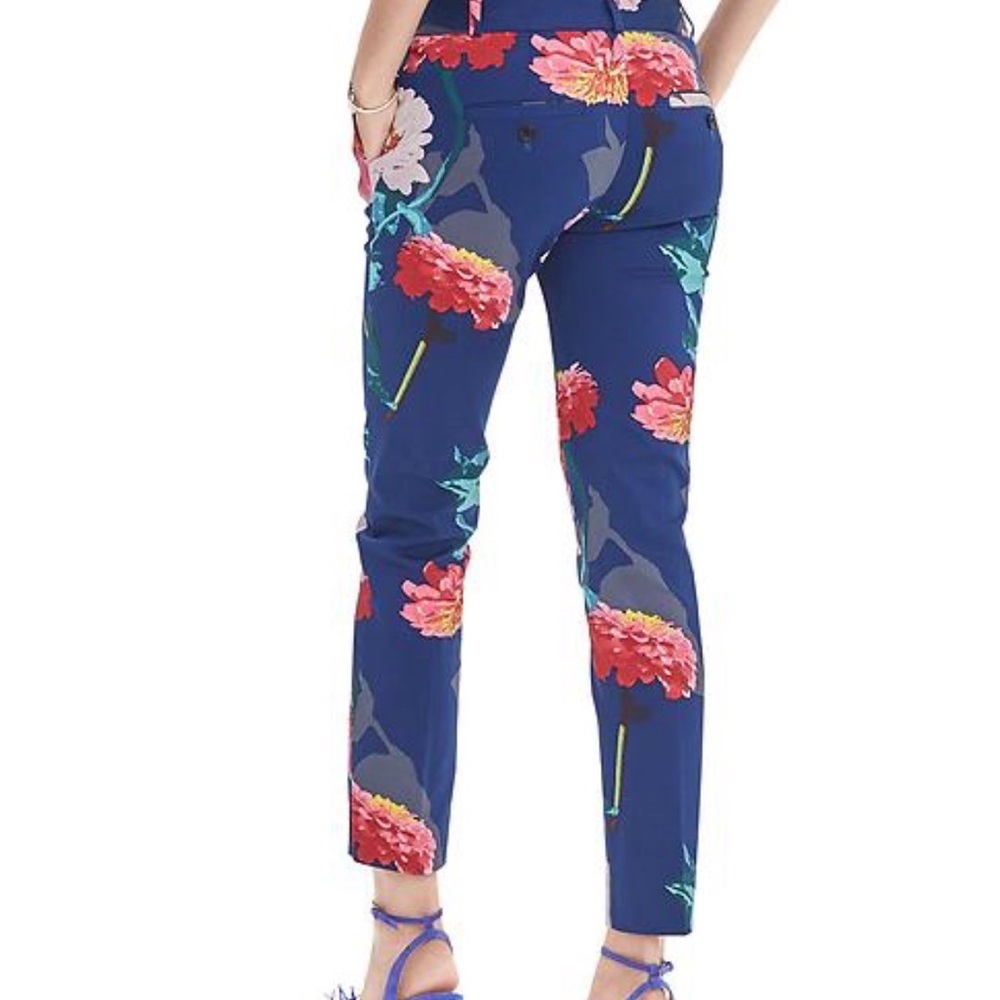 Banana Republic Avery  Pants - Navy and Pink Floral - Picture 2 of 16